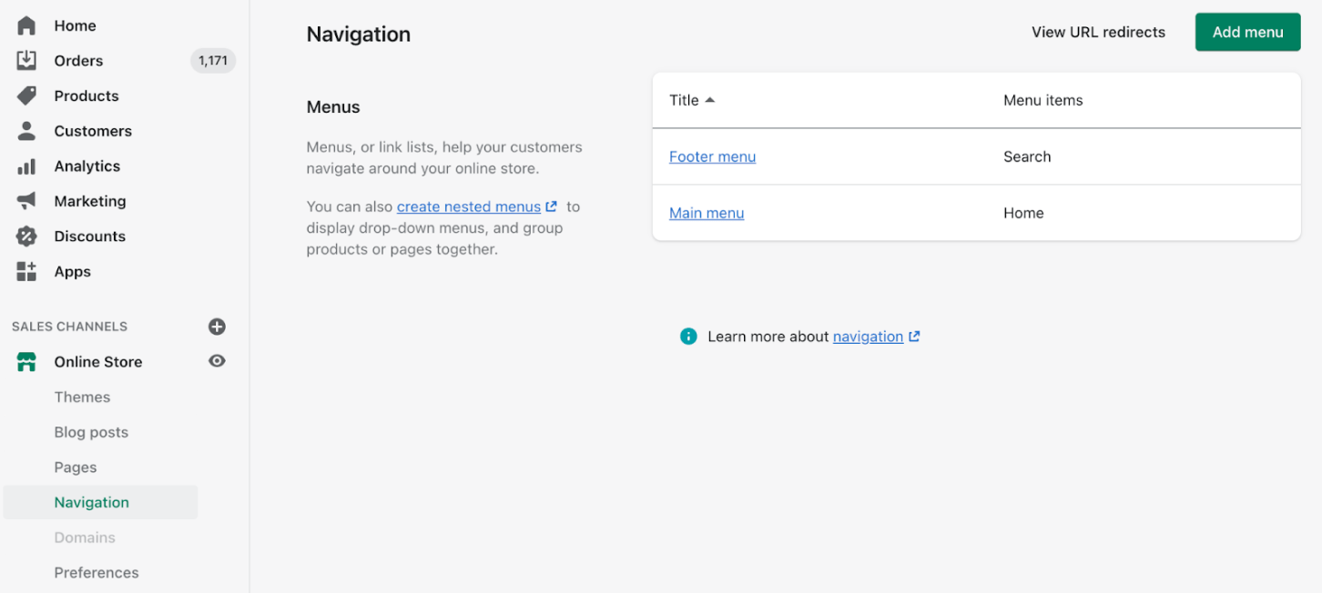Adding collections to your navigation