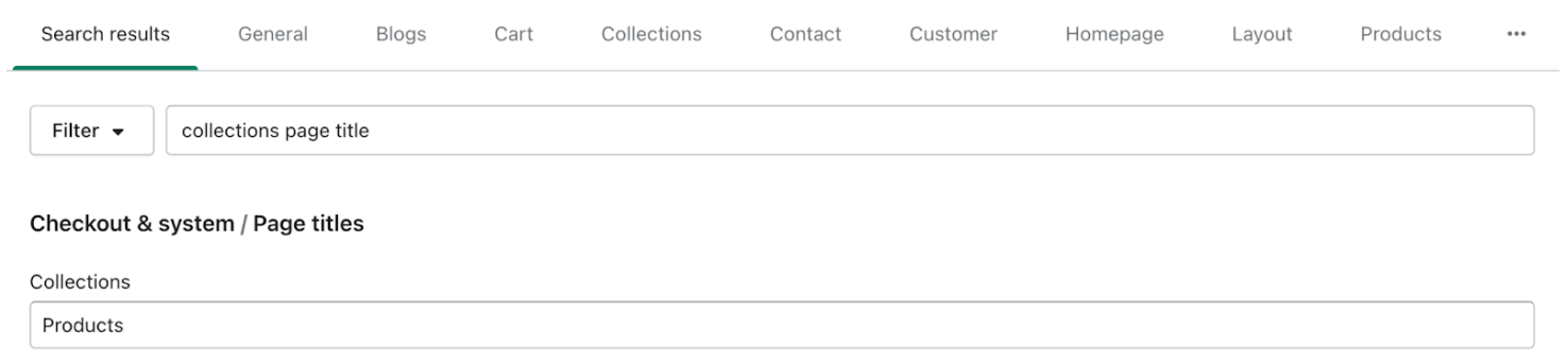 Changing Shopify collections page heading