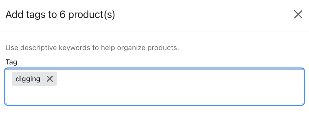 Bulk adding Shopify product tags