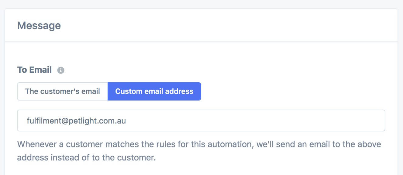 Custom to for Engage emails