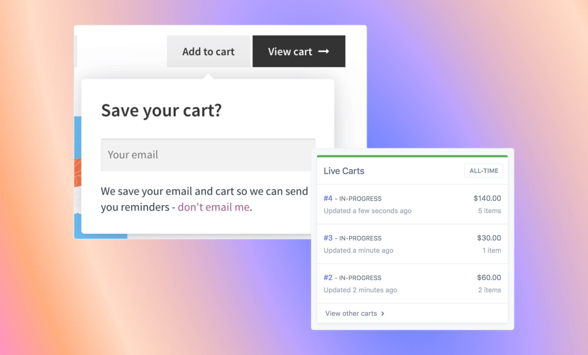 We start by tracking every cart, in real-time