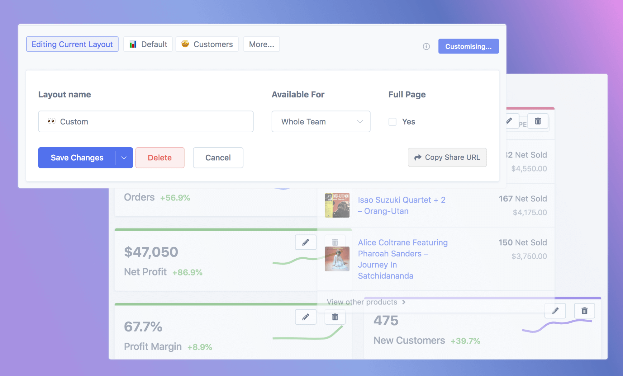 Build a dashboard that has every metric you care about