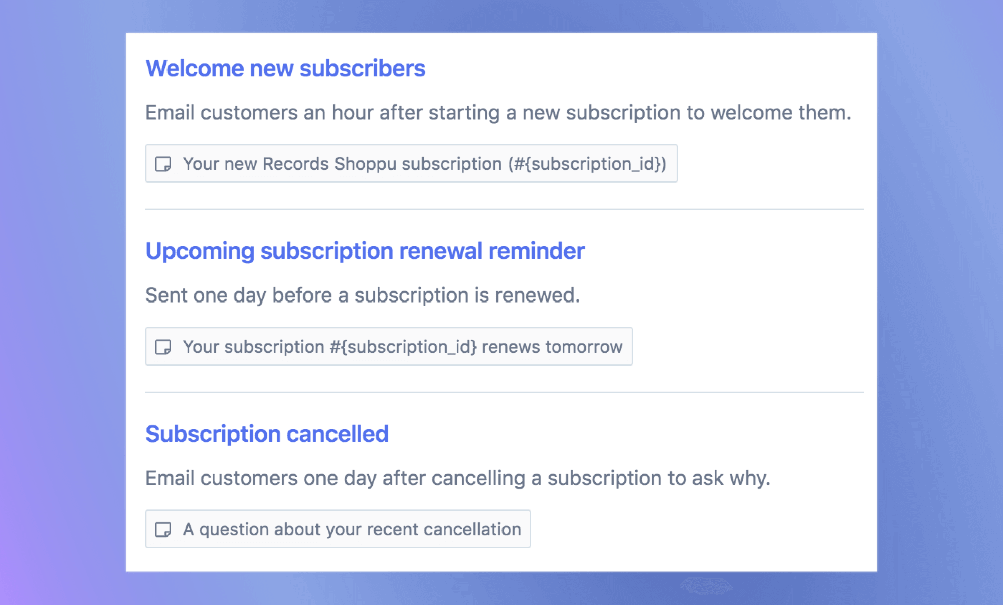 Use Metorik Engage to send automated subscription emails