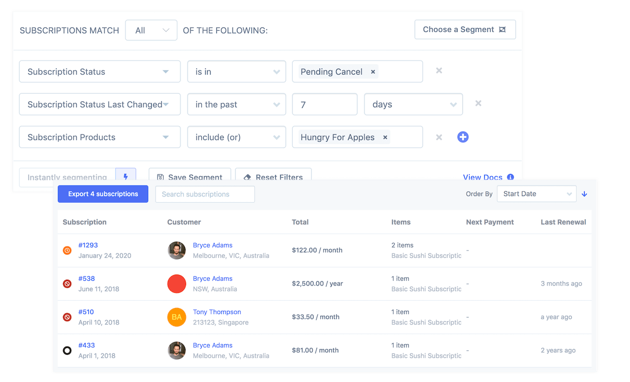 Segment your subscriptions and see them like never before